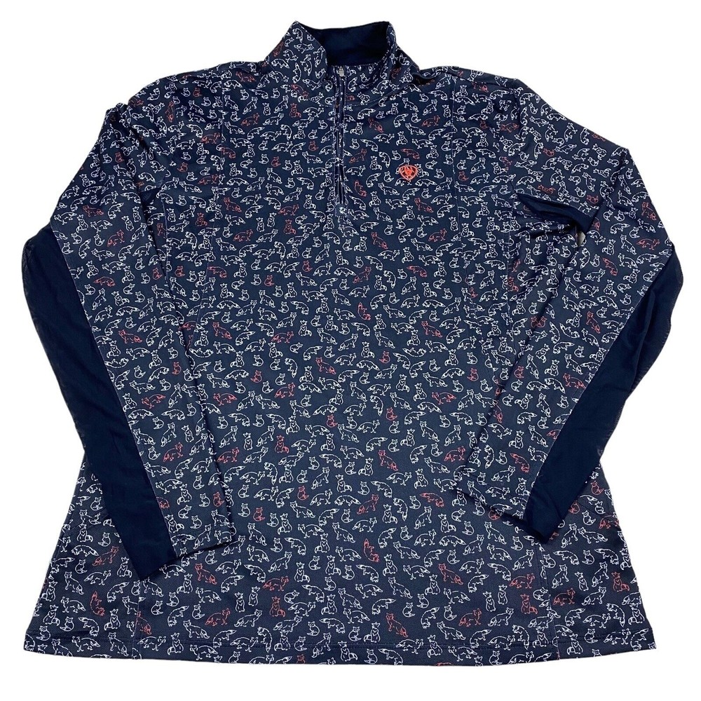 Ariat Tek Heat Series Shirt Long Sleeves Fox Print Sz L